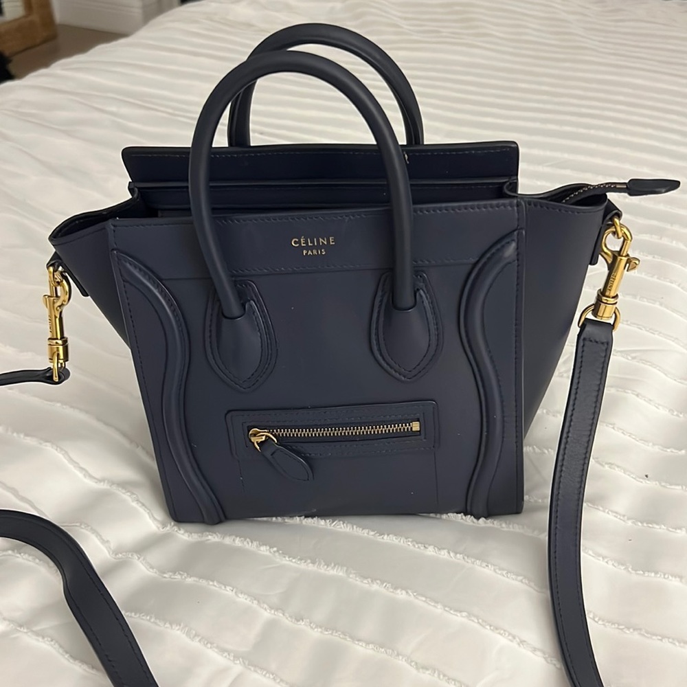 Celine Nano Luggage — Navy Blue